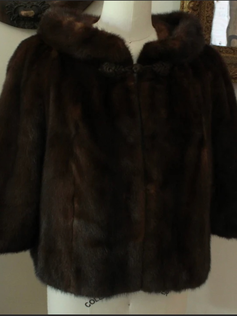1950's Hbc Beaver Fur Bolero Jacket